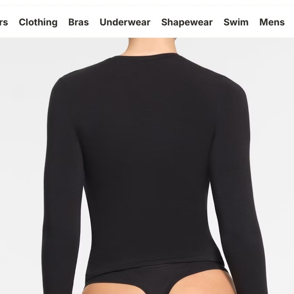 *new* SKIMS cotton jersey long sleeve t-shirt - black ('soot'), size XS - Picture 8 of 9